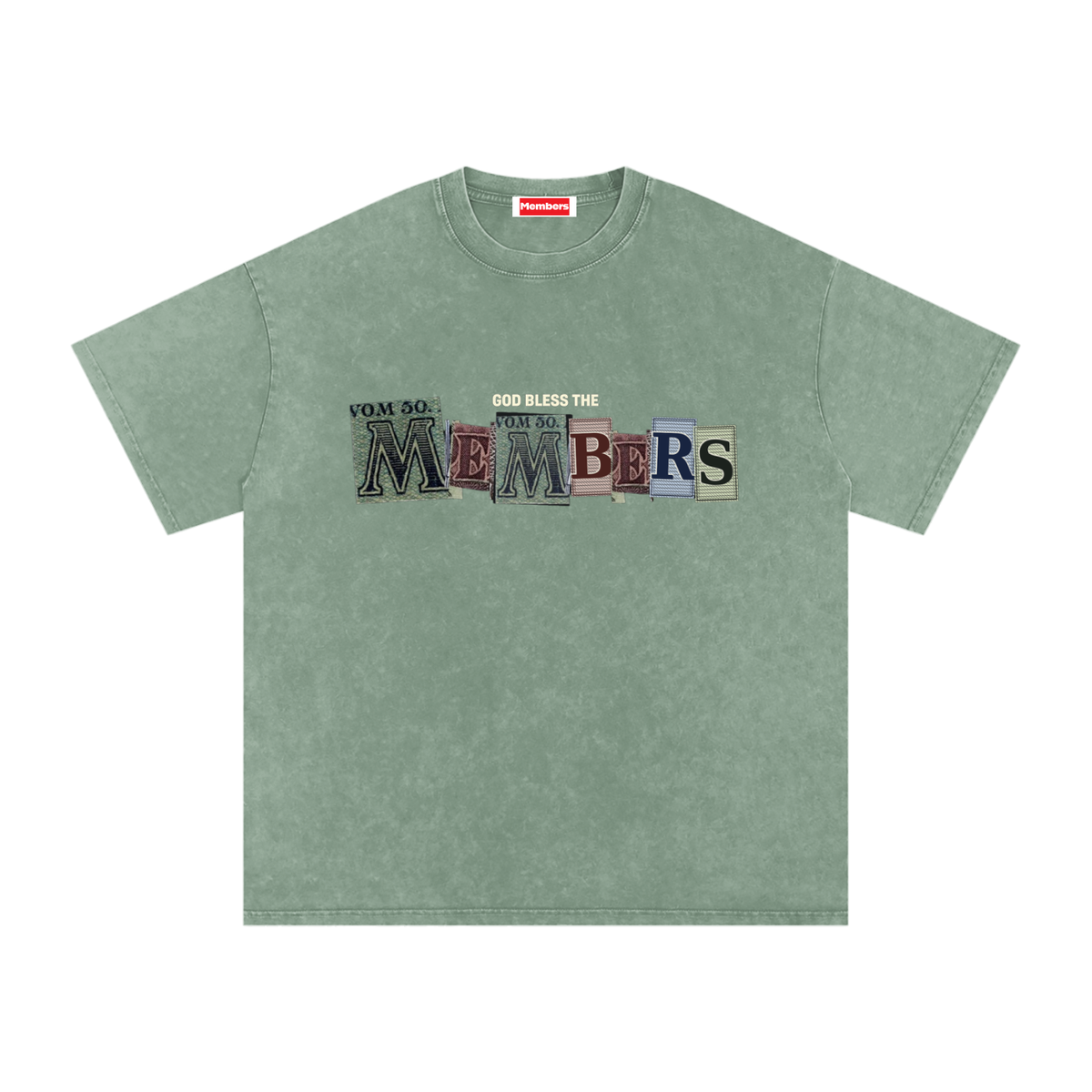 Snow Washed MEMBERS Cotton T-Shirt