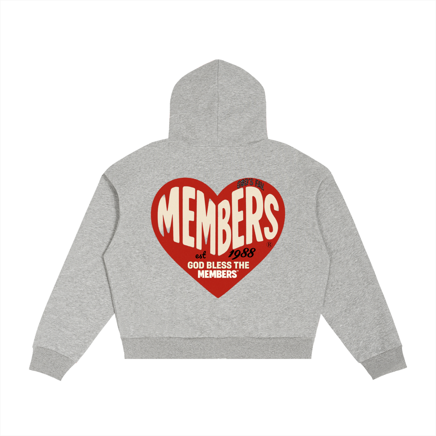 CONTRAST Plaid MEMBERS Zip Hoodie
