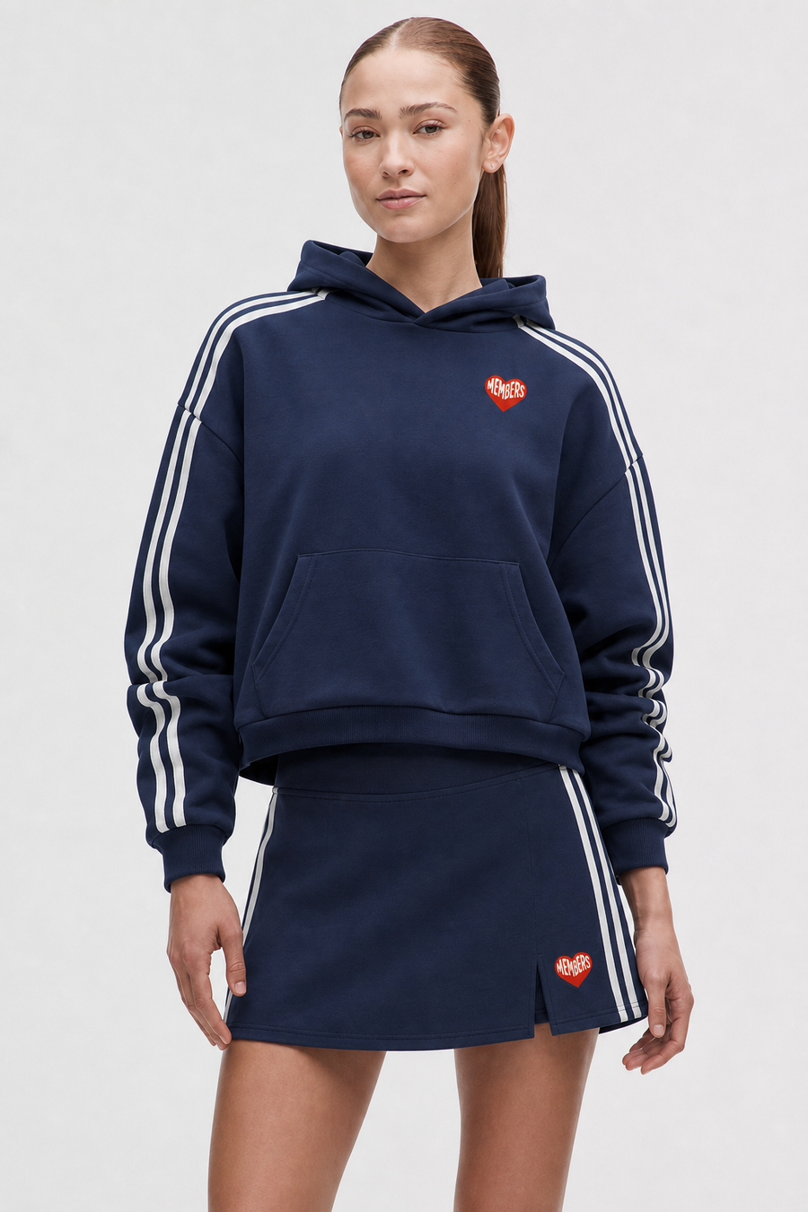 Women's Members Stripe Cropped Hoodie